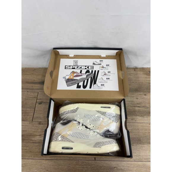 Jordan Spizike Low GS Shoes Sail University Red Elephant Print FQ3950 100 6Y - Picture 9 of 11